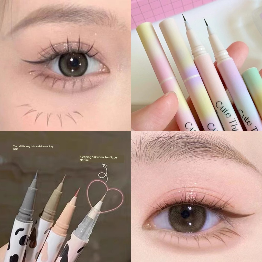 bút kẻ mắt dạng chì bút kẻ bọng mắt 2 đầu kẻ mắt FLORTTE FLORTTE Bút kẻ dạng lỏng siêu mịn lớn đẹp k
