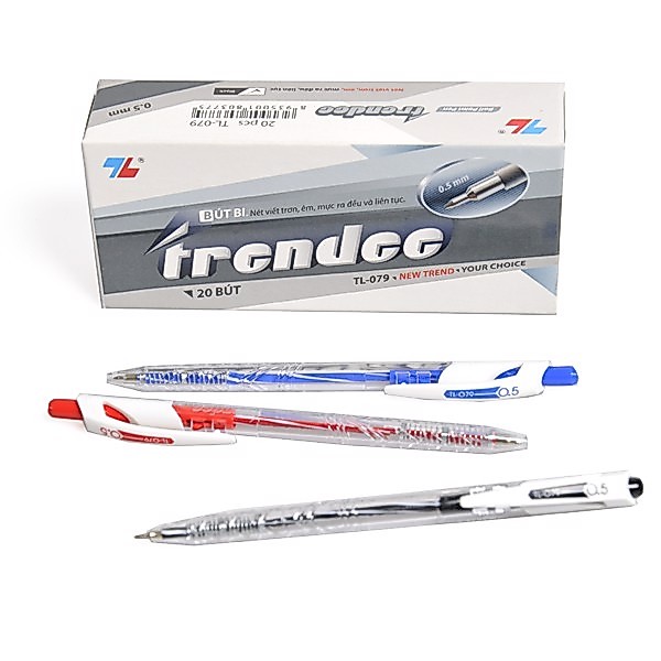 Bút Bi Bấm 0.5mm Thiên Long TL-079 (Mực Đen/Mực Đỏ)