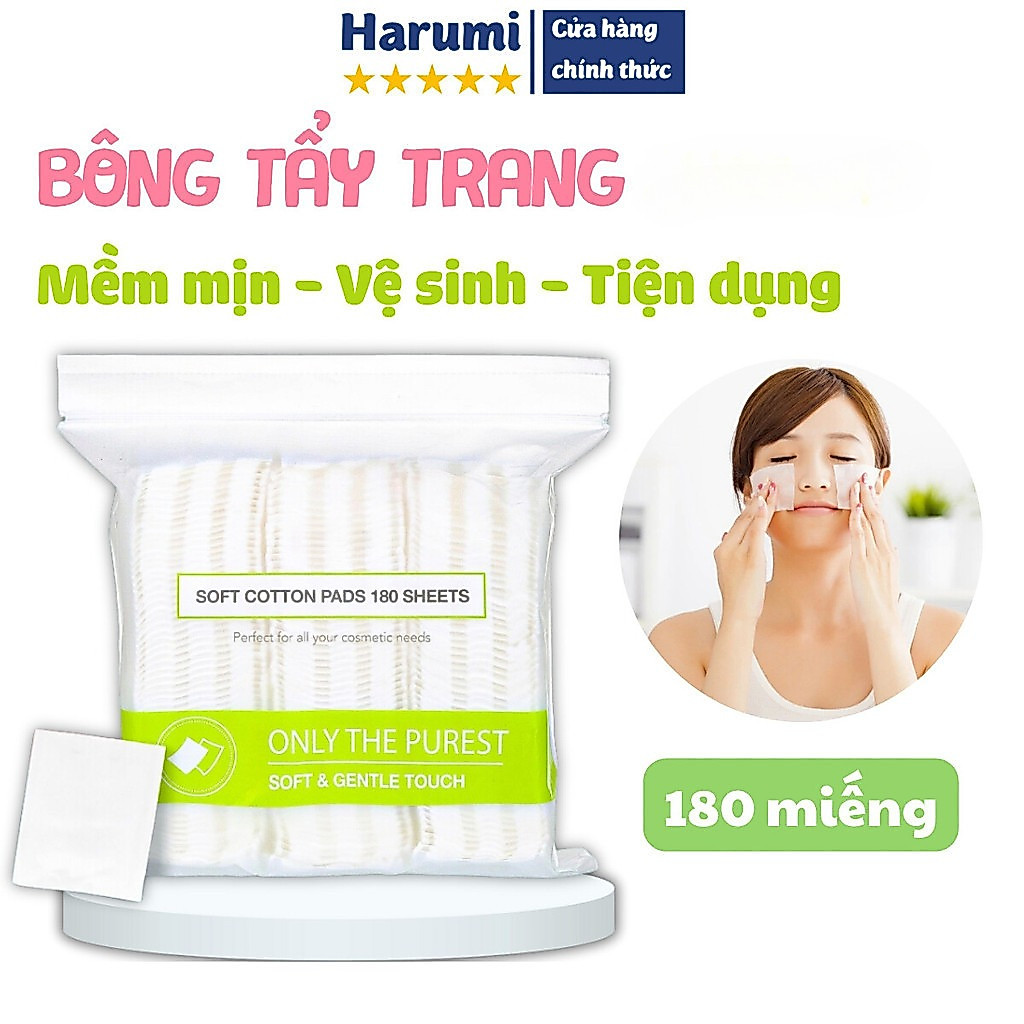 Bông Tẩy Trang GINZASIX Nhật Bản 180 Miếng Siêu Mềm Mại, Siêu Dai, Bông Tẩy…
