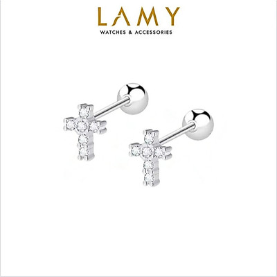 Khuyên tai LAMY Sparkling Cross Silver Earrings 3272 - Khuyên tai bạc cao cấp