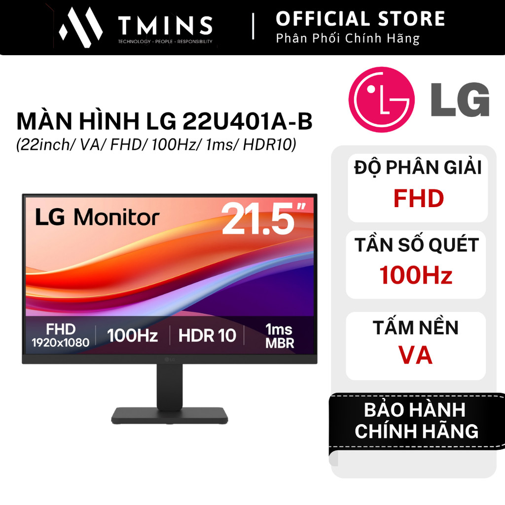 Màn Hình LG 22U401A-B (22inch, VA, FHD, 100Hz, 1ms, HDR10) - Hàng chính hãng