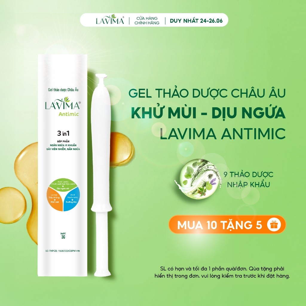 Gel Phụ Khoa Lavima Antimic (Đũa Thần Inner) Làm Sạch - Khử Mùi - Dịu Ngứa Nhanh Tại Chỗ, Bút 3g