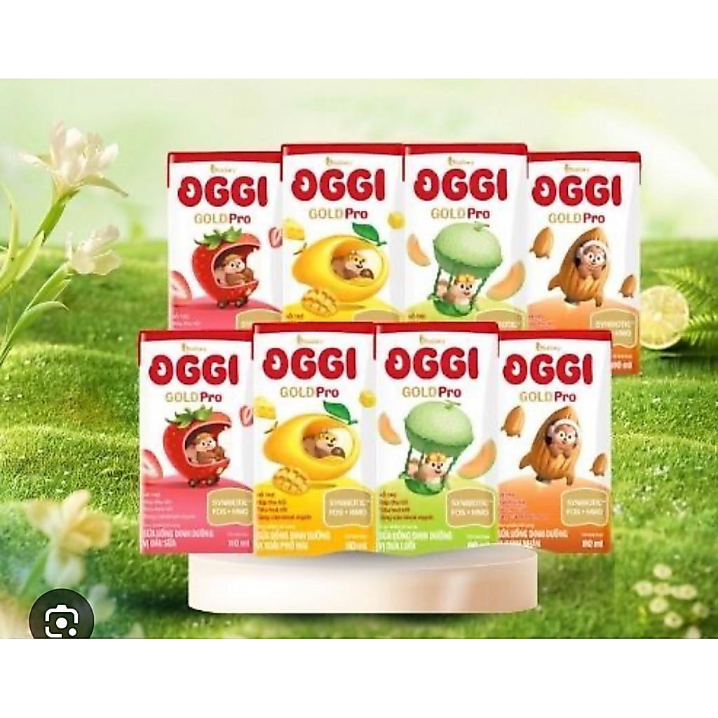 [Vitadairy] Sữa OGGI PRO Trái cây 110ml giúp bé lên kí tốt- tiêu hoá khoẻ.
