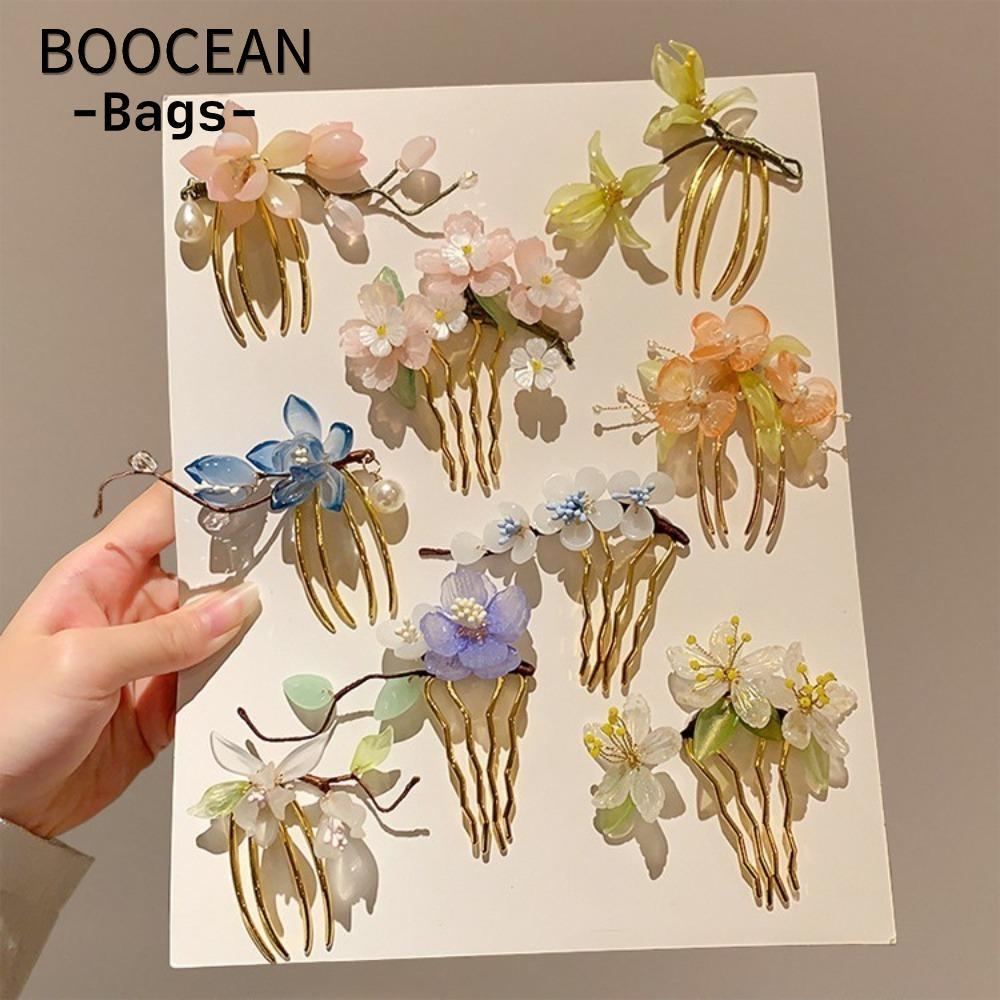 Que tóc BOOCEAN, Lược chải tóc mũ, Kẹp tóc hoa hình chữ U phong cách Trung Quốc