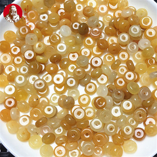 ((Giá 10 Miếng) Hàng Tự Nhiên Ngọc Rồng Vàng Ngọc Abacus Hạt Miếng Đệm Hạt Rời Hạt Khoảng 6mm Vòng Tay DIY Phụ Kiện