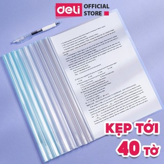  Set 5 Kẹp Tài Liệu Deli File Rút Gáy Trong Suốt Khổ A4 Kẹp 40 Tờ Nhiều Màu Bền Đẹp Tiện Lợi Cho Học Sinh Văn Phòng 