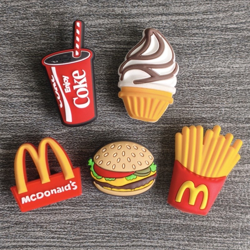 McDonald 's Lỗ Giày Phụ Kiện Hoạt Hình Dễ Thương Cola Khoai Tây Chiên Pháp Burger Kem Khóa Giày Thíc
