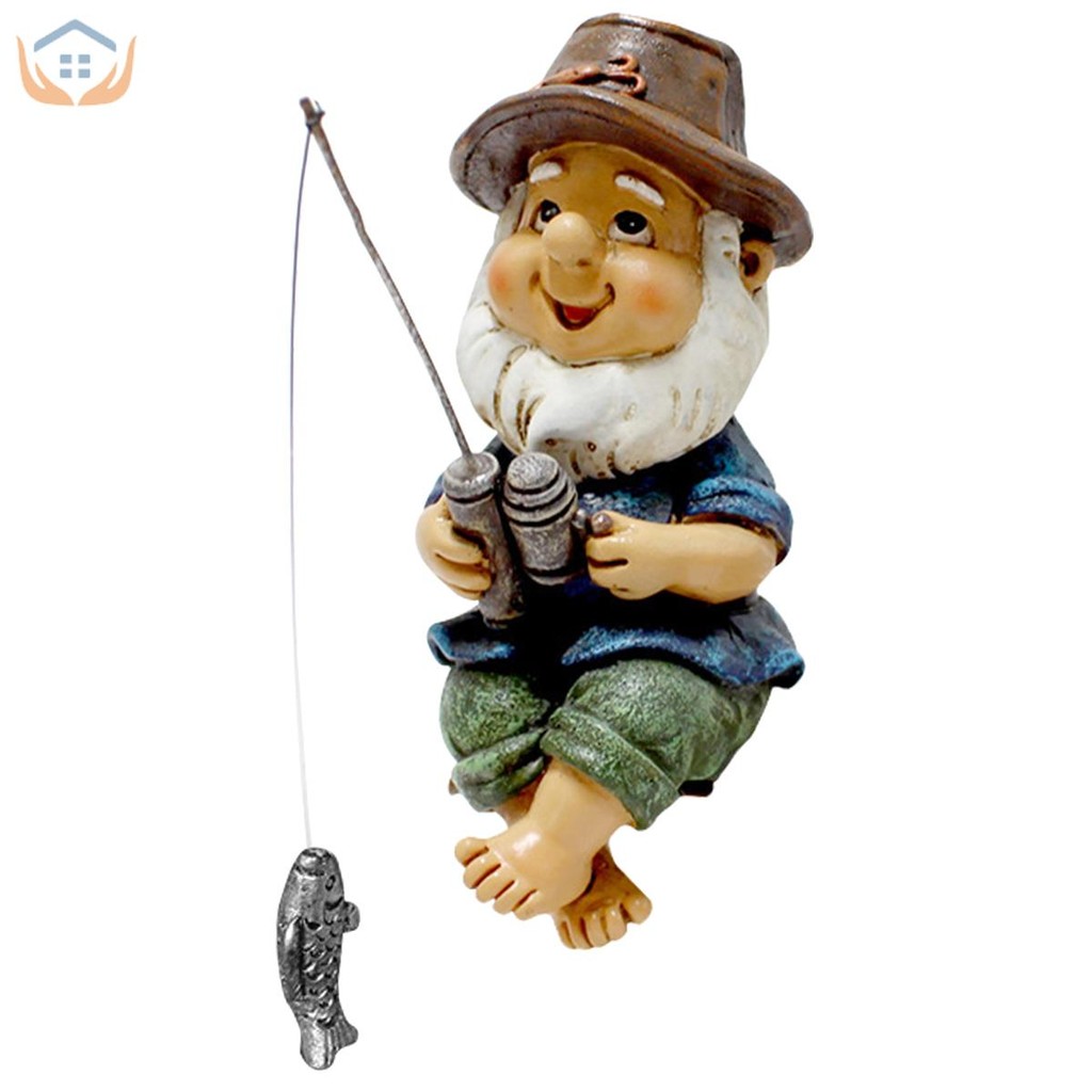 Câu Cá Gnome Vườn Tượng Gnome Nghịch Ngợm Gnome Hình Lùn Điêu Khắc Cho Bãi Cỏ Trang Trí SHOPTTKC4083
