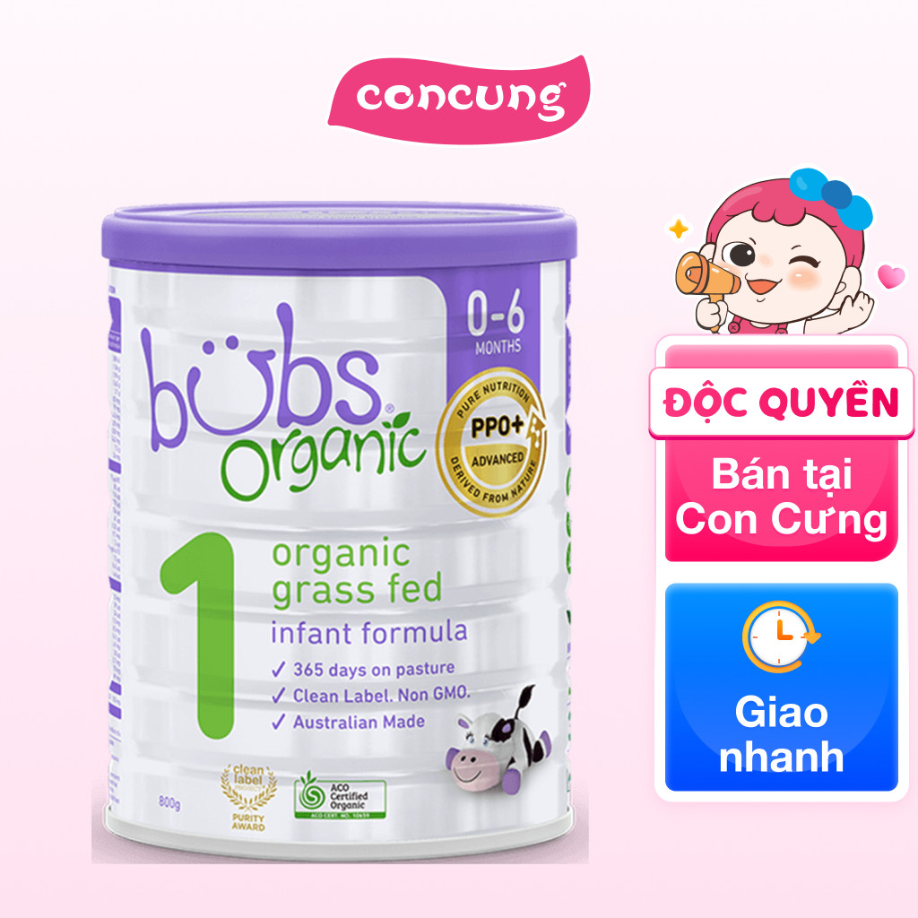 Sữa Bubs Organic Bovine số 1 800g (0-6 tháng)
