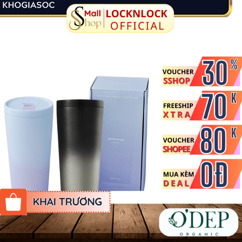 Ly giữ nhiệt 540ml LocknLock nắp trượt LHC4279 - Hàng chính hãng, đế silicone chống trượt - SSHOP SH