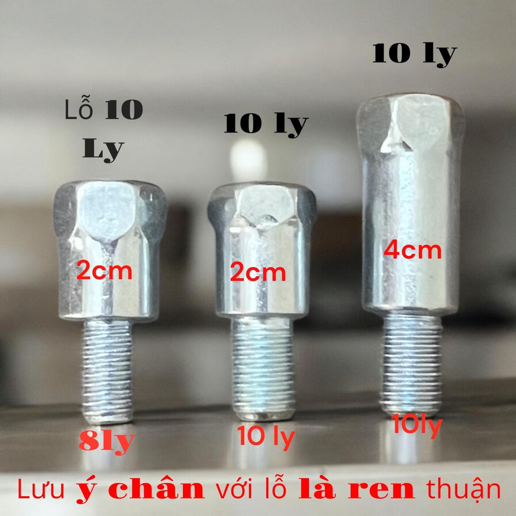 ốc nối chân gương gắn cho xe máy chân ren thuận