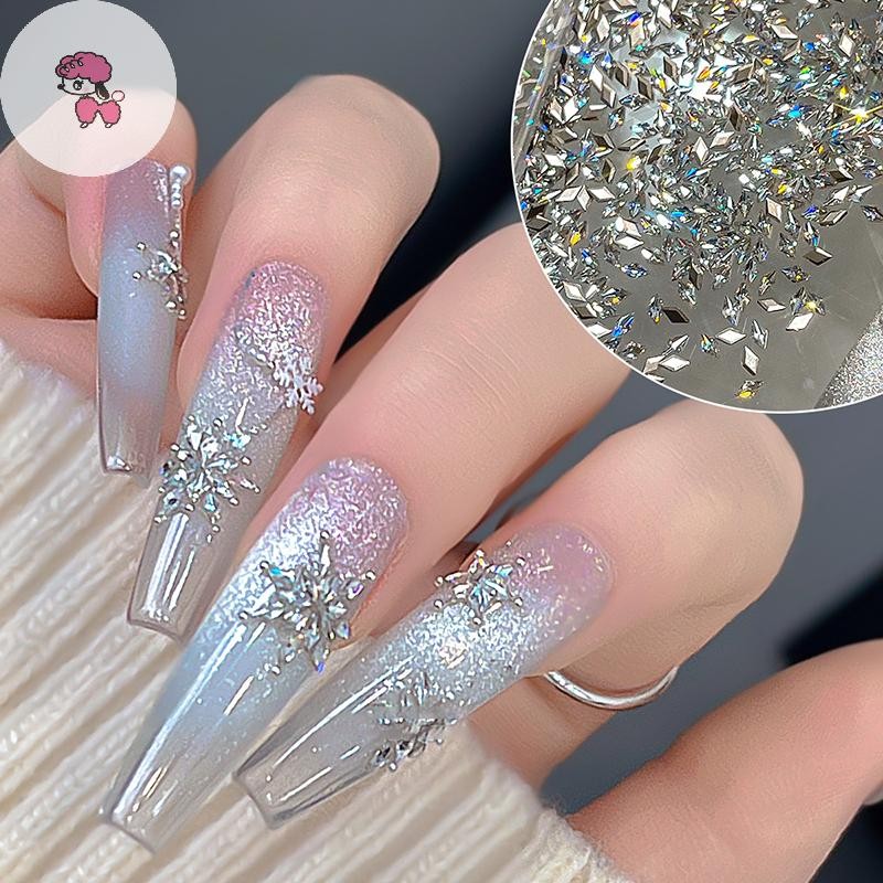 FOT 50 Chiếc Mini Marquise Nail Art Zircon Kim Cương Giả Pha Lê Kim Cương Phụ Kiện Cho Móng Tay Tran