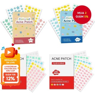 Miếng dán Hỗ trợ giảm mụn trứng cá cho mặt, Miếng dán Hỗ trợ giảm mụn Hydrocolloid để che vết thâm và vết thâm, Miếng dán vết thâm, Miếng dán Hỗ trợ giảm mụn đầy màu sắc 144 / 200 chiếc