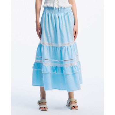 GIGI - Chân váy xếp tầng midi lưng thun thời trang_G3302S241501-24