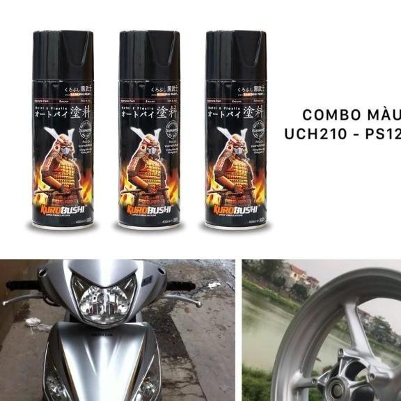 Combo Sơn xịt Màu Bạc cao cấp PS124 samurai gồm 3 chai (UCH210-PS124-128)