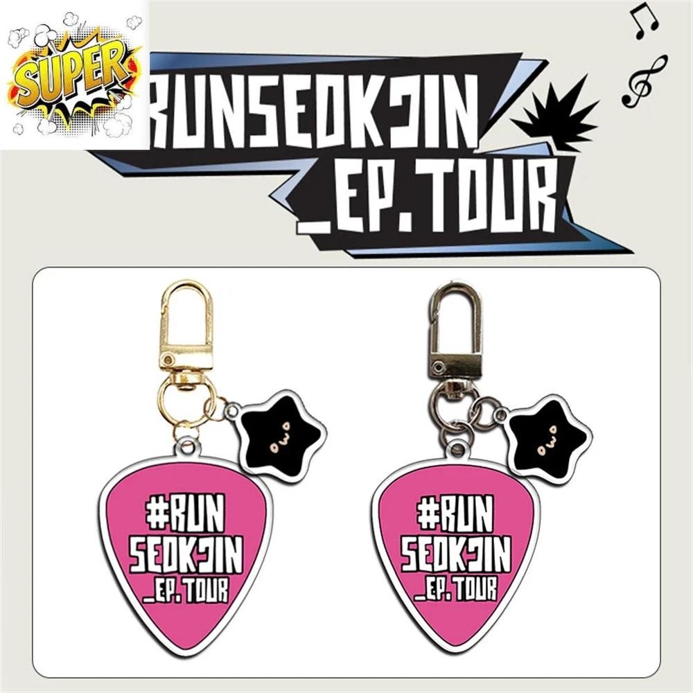 KPOP JIN Fashion Keyring World Tour RUNSEOKJIN_EP Concert Acrylic Two-Sided Keychain Pendant Bag Acc
