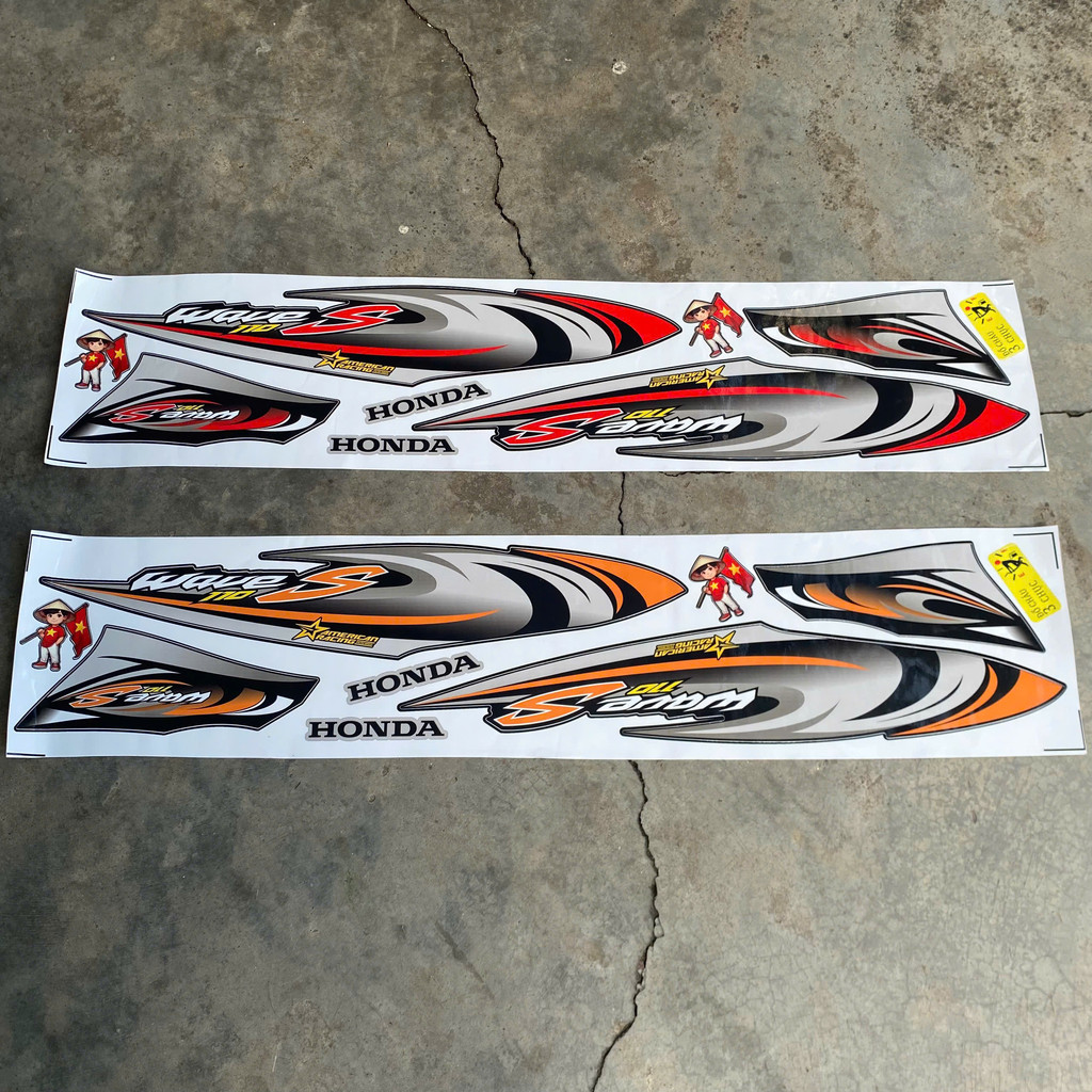 Tem Dán Xe Wave Alpha Loại Tem 3 Lớp Mẫu Wave S 2025 Nhiều Màu Dán Wave 50/100/110 - Tem Xe Máy.