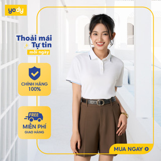   Áo polo cặp đôi nam nữ YODY s.cafe phối cổ trẻ trung năng động WCPO25A074 + MCPO25A135