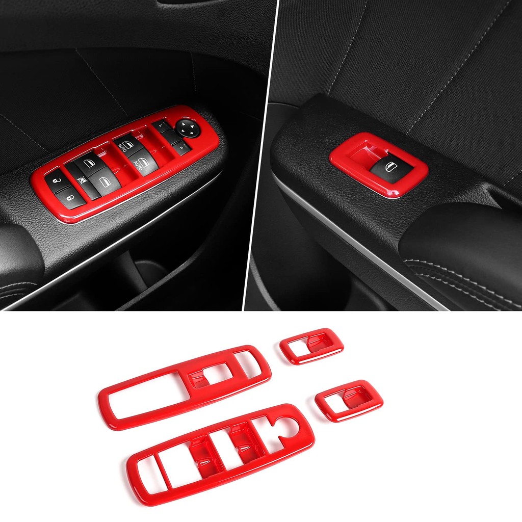 CheroCar cho Dodge Window Lift Switch Cover Bộ trang trí nút nội thất Phụ kiện nội thất cho Dodge RA