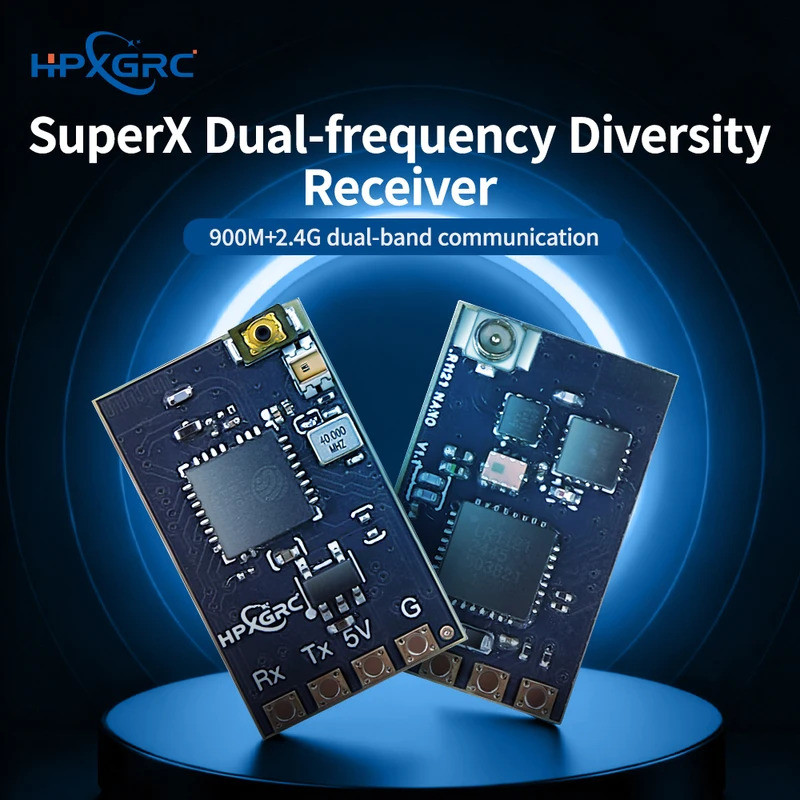 HB HPXGRC SuperX ELRS Thu ELRS 2.4G / 915M Đơn LR1121 Nano Thu 2.4G / 915Mhz Cho RC FPV Racing Frees