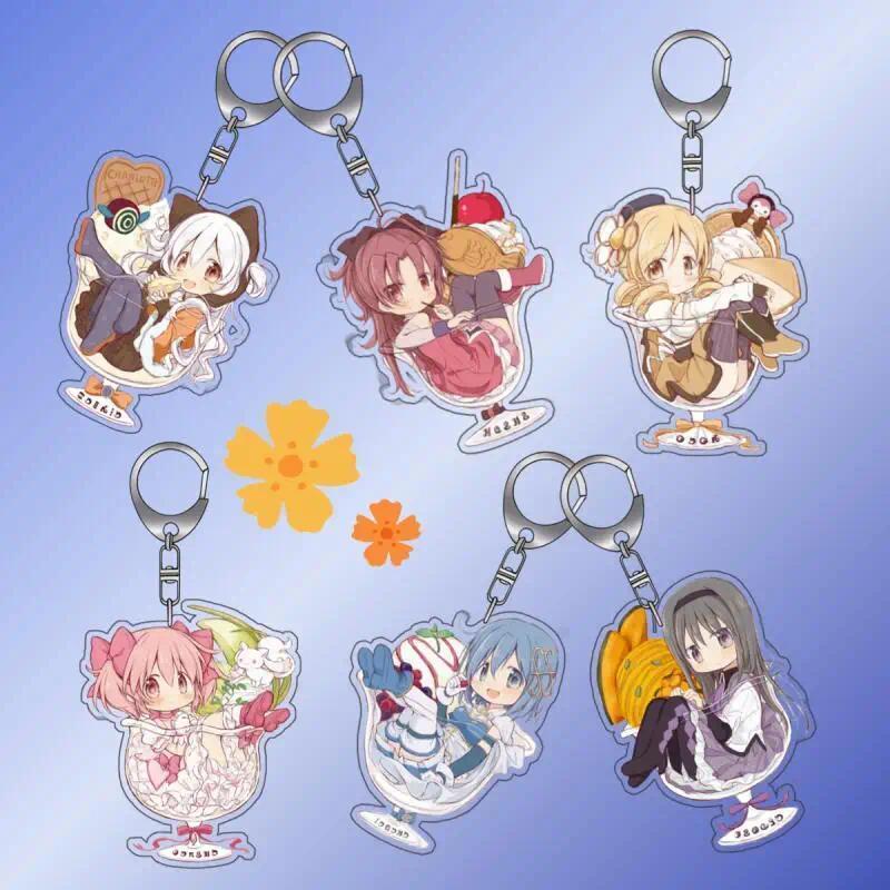 Animemicas acrylic Key Buckle for Puella Magi Madoka Magica Mami Tomoe Nagisa Momoe Kyoko Sakura  Ca
