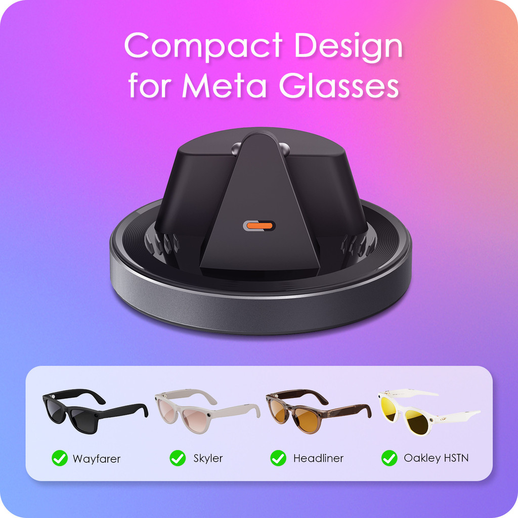 Thích hợp cho Đế sạc kính thông minh Rayban Rayban Meta AI Chống trượt Ổn định Mini Di động Sạc nhan