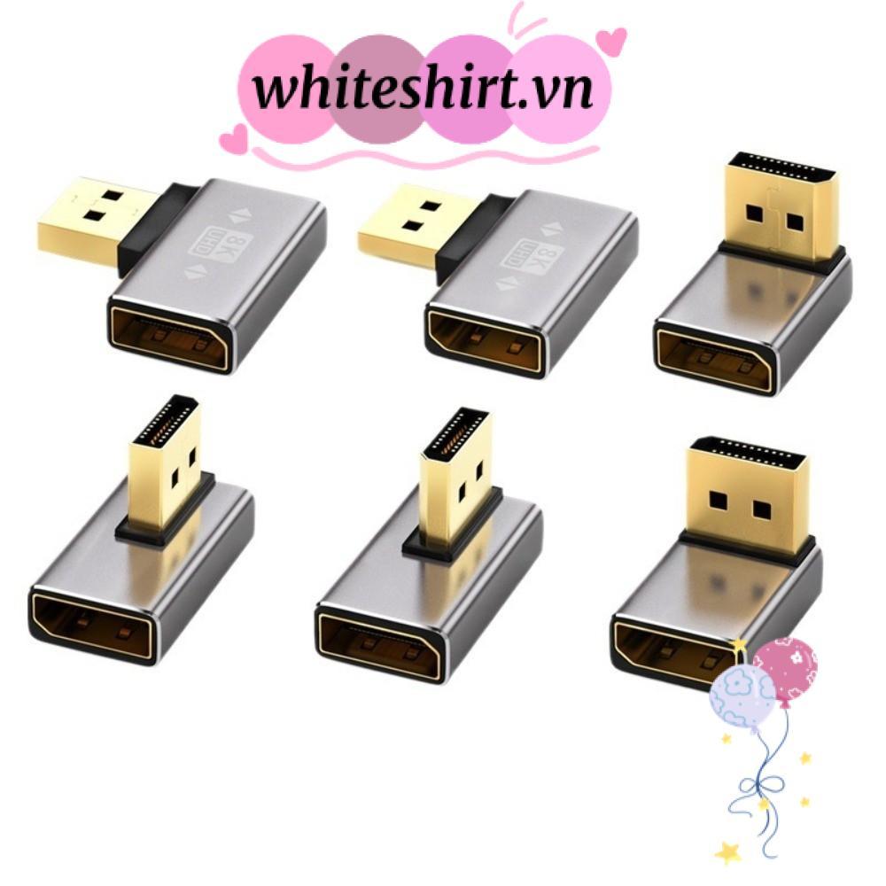 Bộ chuyển đổi TRẮNG DP Nam sang Nữ, Bộ chuyển đổi cổng hiển thị 8K 60Hz DP1.4, Bộ mở rộng cáp DP góc