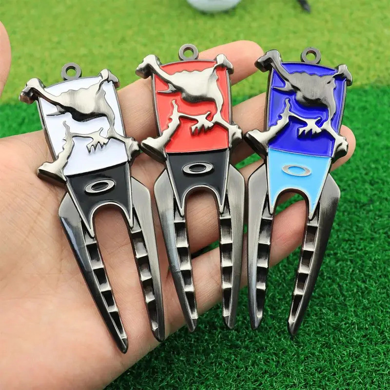 Golf Divot Pitch Repairer Tool Golf Fork Prongs để đặt Green Pitch Lawn Maintenance / Groove Clean T