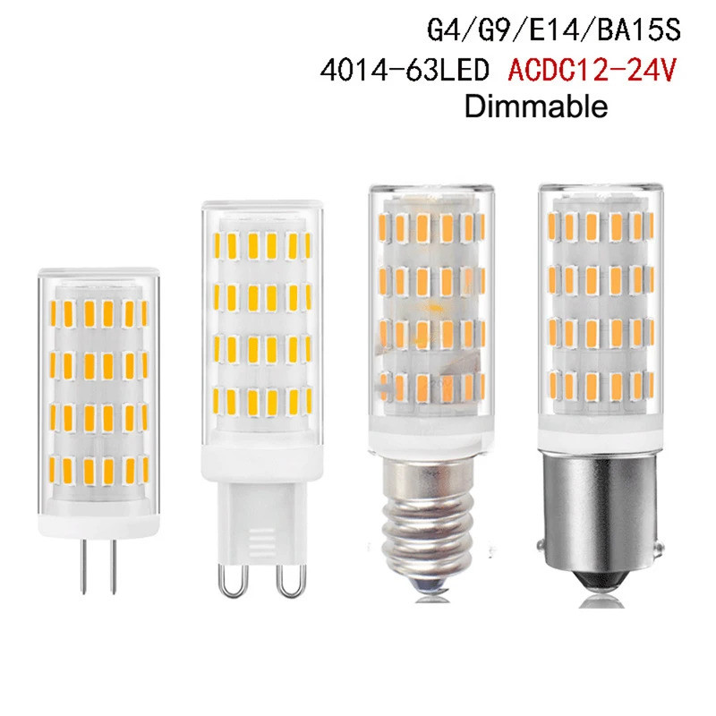 Đèn LED Mini G4 G9 E14 BA15S BA15D Bóng đèn 5W AC DC 12V 24V Đèn nến Thay thế 35W Halogen cho đèn ch