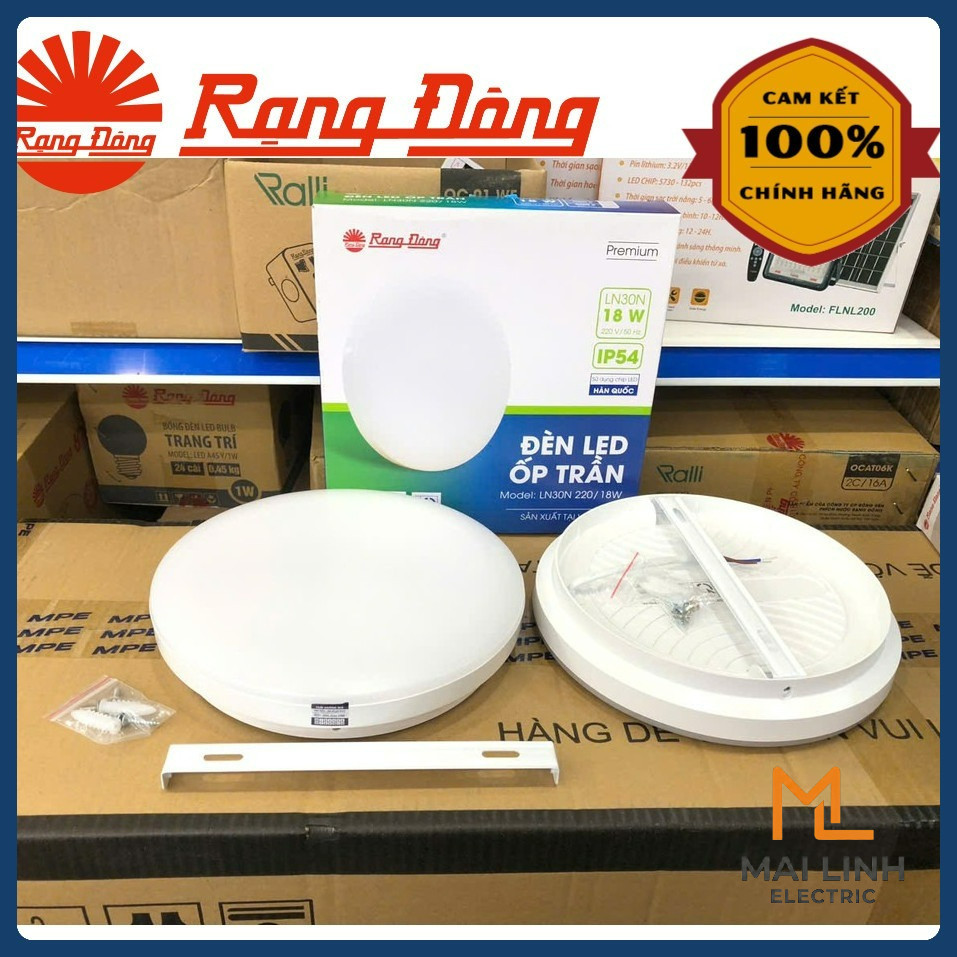 (Rạng Đông) Đèn Led ốp nổi (Tròn) bo tràn viền 18W - Đường kính 220mm - Ánh sáng trắng - Mẫu mới dec