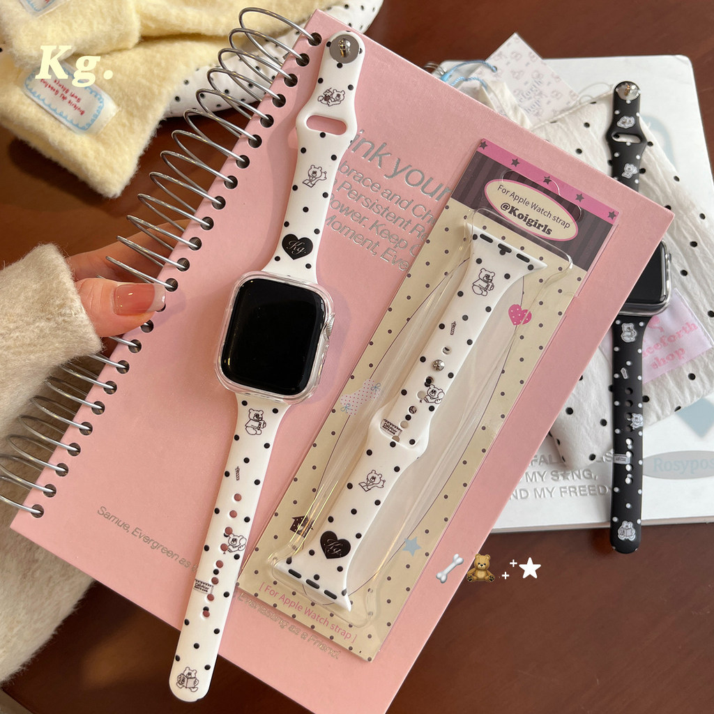 Koigirls Original [Gấu trắng nhỏ chấm bi] Apple Watch s10 / 9 Thích hợp cho dây đeo iWatchS11 SE3