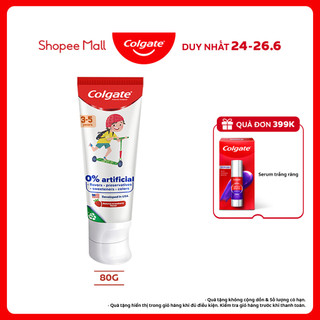 Kem đánh răng Colgate Kid Free From cho bé 3-5 tuổi không chất bảo quản 80g