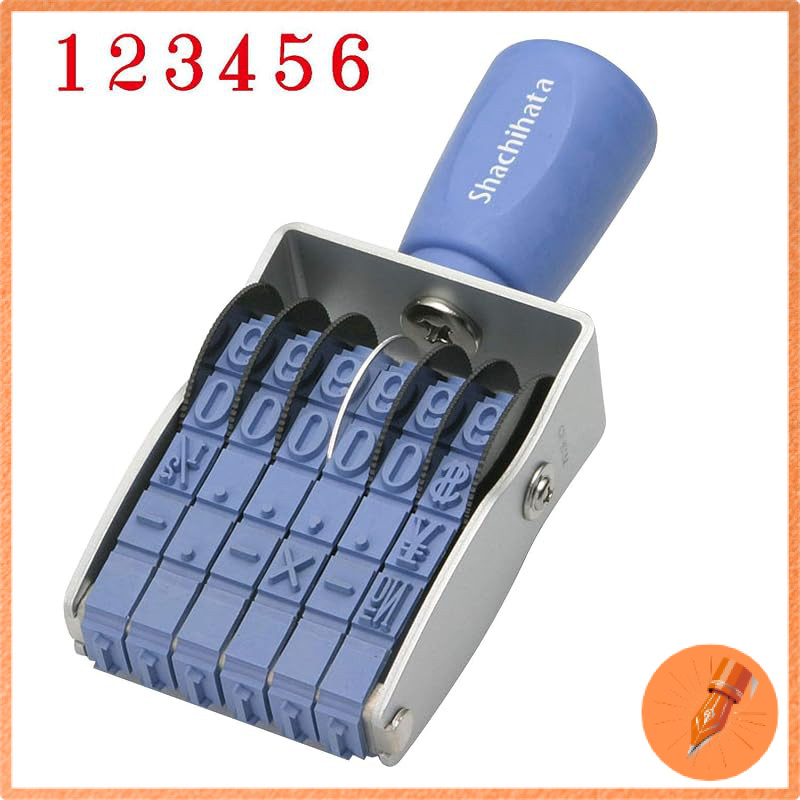 Shachihata Rotating Rubber Stamp European Style 6-Character Series Various Sizes and Fonts