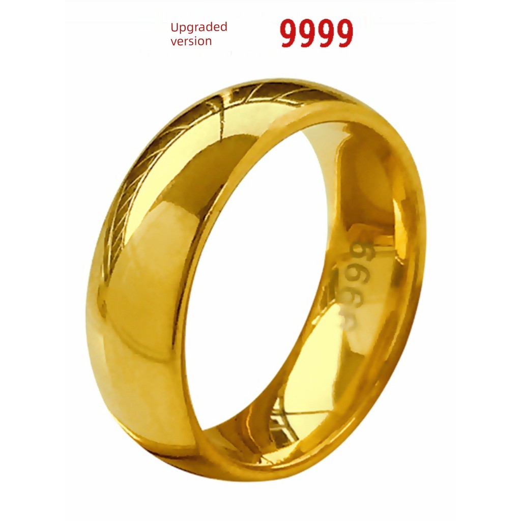 Phiên Bản Nâng Cấp Nam Mạ Vàng Nhẫn Vàng Hợp Thời Trang Quốc Gia Đuôi Nam Sống Miệng Nhẫn Vàng 9999 