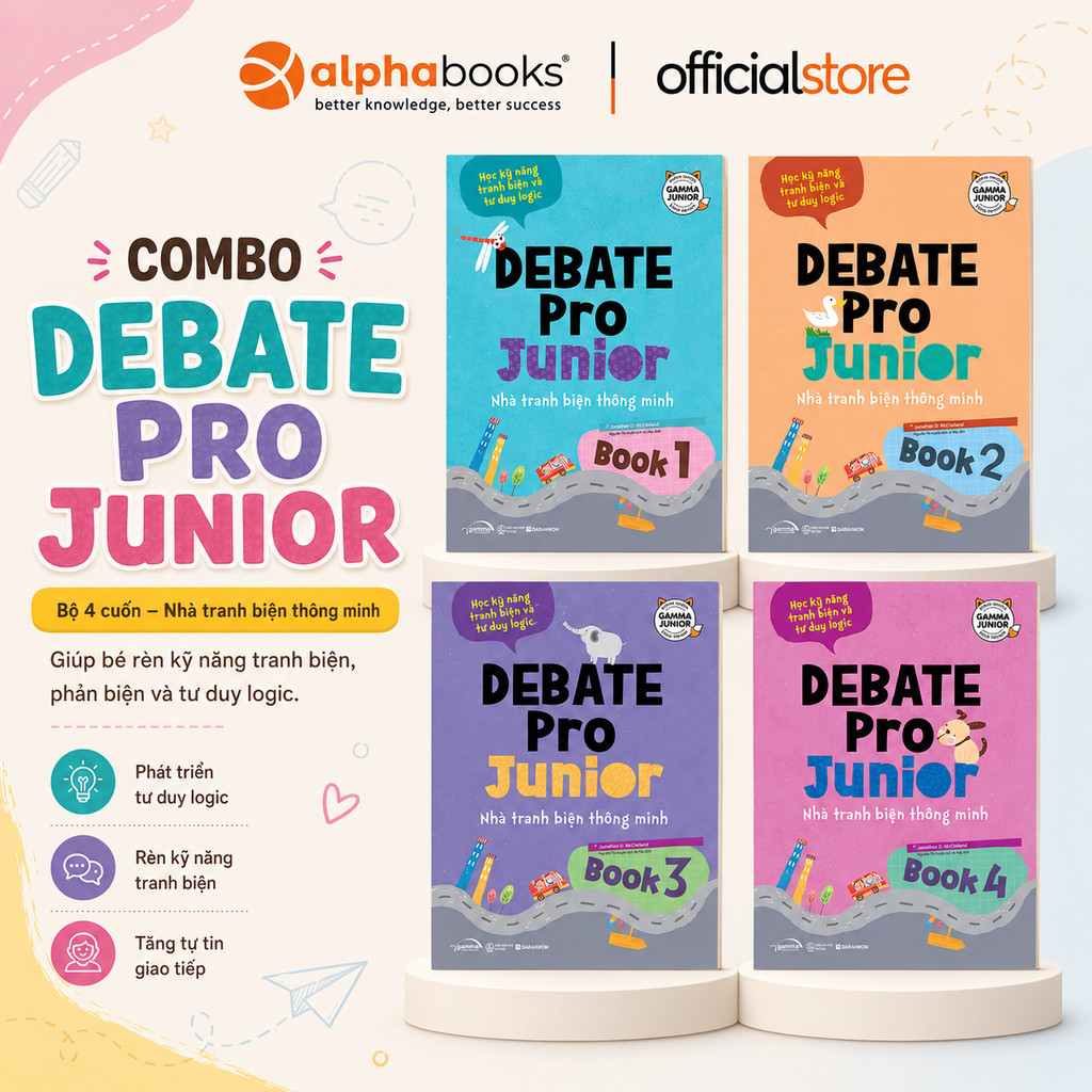 Sách - Combo 4 cuốn Debate Pro Junior: Nhà Tranh Biện TM - Jonathan S.McClelland (Gamma Books)