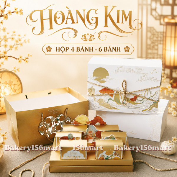 Vỏ Hộp Trung Thu 4 Bánh - 6 Bánh 150g - 250g [HOÀNG KIM]