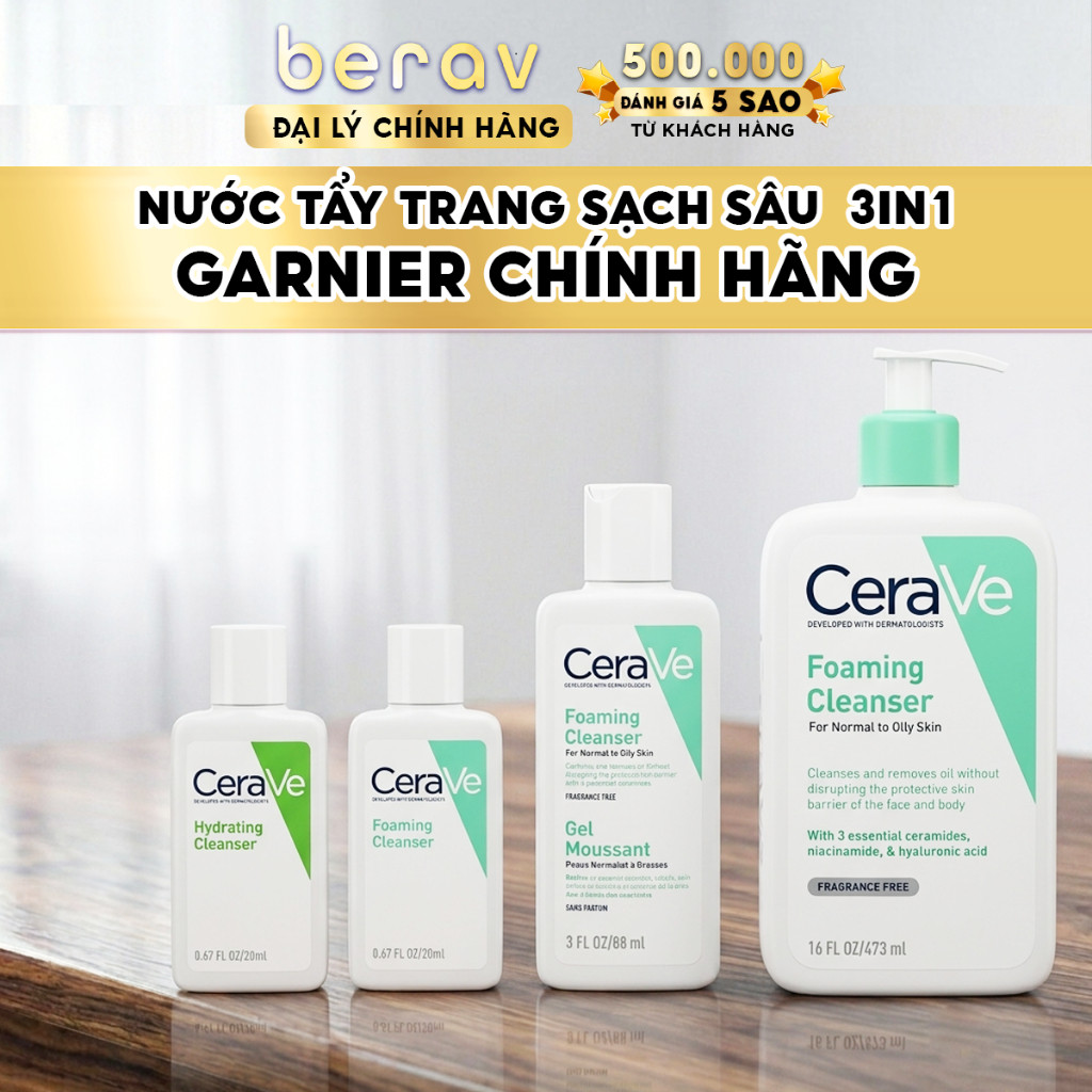 [MINISIZE]  Sữa Rửa Mặt Cerave giúp làm sạch sâu dành cho da dầu, da khô nhạy cảm Foam Cleanser 30ml
