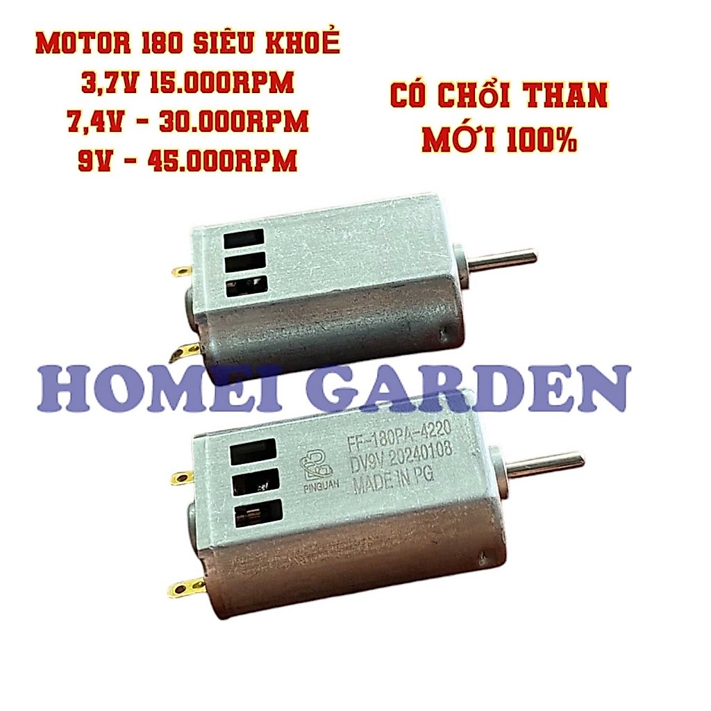 Motor 180 siêu khoẻ - Động cơ 180 tốc độ cao, công suất cao, 3,7V 15000RPM 7,4V 30000RPM 9V 45000RPM