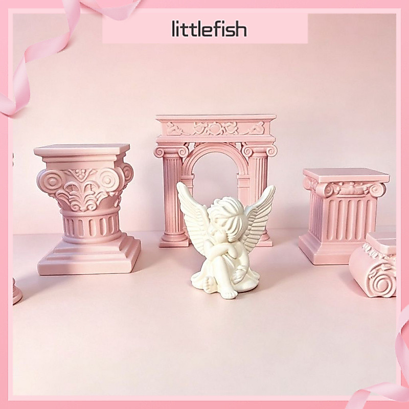 [Cá Nhỏ] 3d In Cột La Mã Trang Trí Retro La Mã Cột Trang Trí Hình Đế Đồ Nội Thất Phòng Khách Trang T