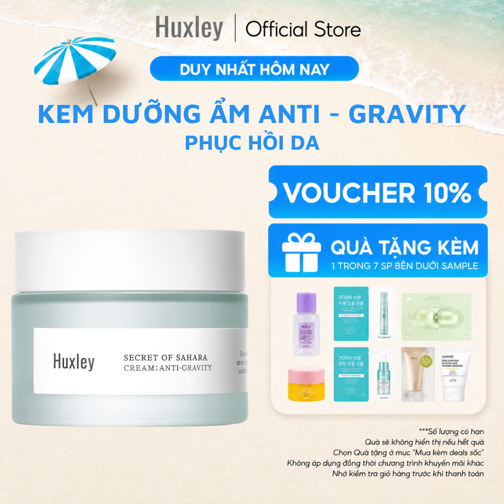 Kem Dưỡng Ẩm Huxley Secret Of Sahara Cream Anti Gravity 50ml - Cải Thiện Da Đều Màu, Tái Tạo Làn Da