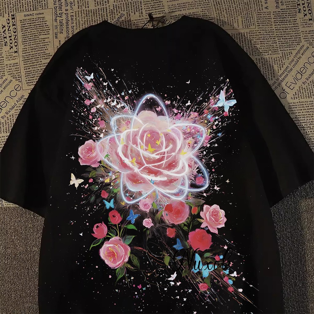 Áo thun nữ mùa hè, 100% cotton, họa tiết độc đáo, phù hợp unisex size M đến 4XL