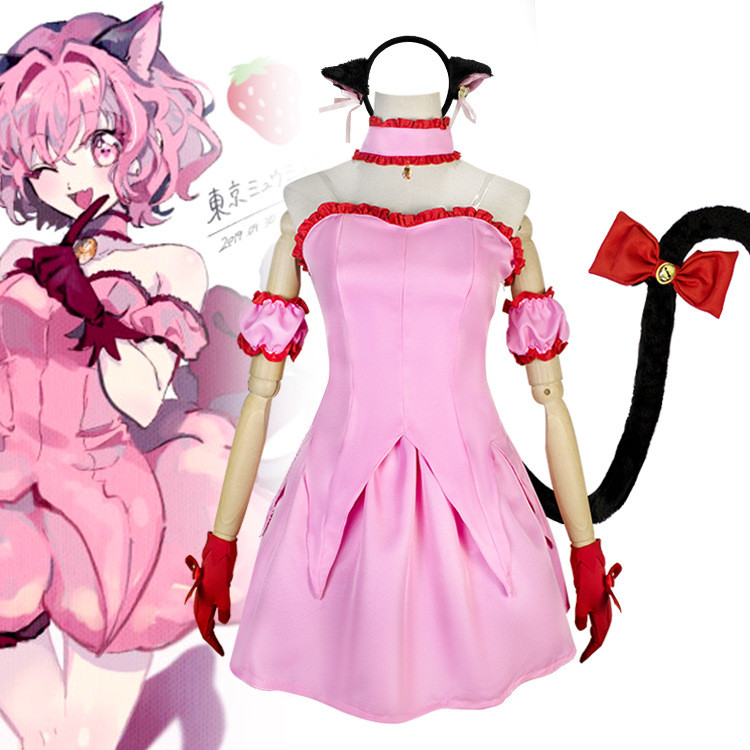 Đầm cosplay Momomiya Ichigo Tokyo Mew Mew màu hồng