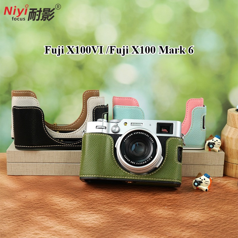 Ốp Lưng Máy Ảnh Da PU Túi Dành Cho Fuji X100VI Họa Tiết Lòng Bàn Tay 1 / 4 Scew Đáy Mở Camera Cơ Bản