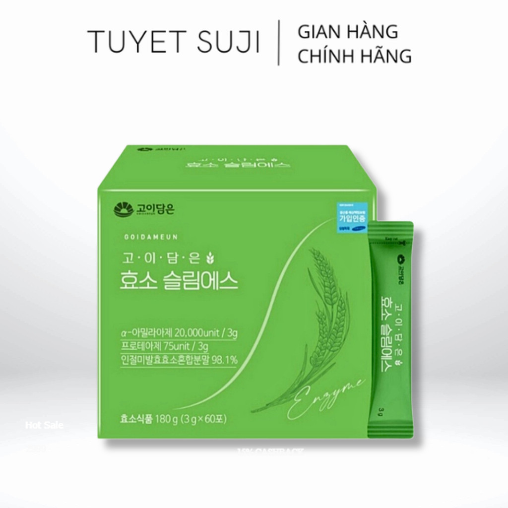 Bột uống giảm cân thon gọn dáng, hỗ trợ tiêu hóa Enzyme nội địa Hàn Quốc hộp 60 gói
