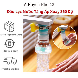 (Set 3 cái) Vòi nước rửa bát tăng áp xoay 360 độ có thể kéo dài 12cm chông bắn nước có bộ lọc nước