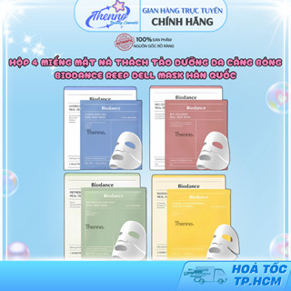 Hộp 4 Miếng Mặt Nạ Thạch Tảo Dưỡng Da Căng Bóng Biodance Reep Dell Mask 34gr Hàn Quốc 