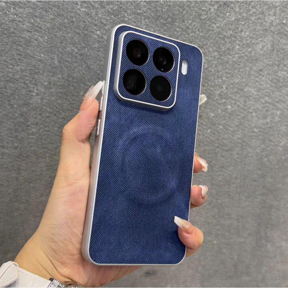 Ốp Sạc Từ Tính Denim Cho Xiaomi 15 14 POCO F7 Pro Mi14 Mi15 Ultra Vỏ Điện Thoại