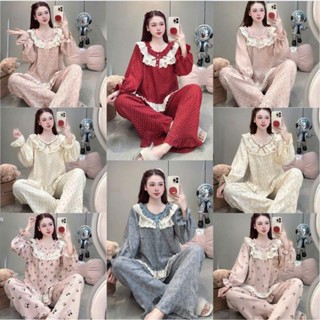  Đồ Ngủ Nữ Pijama JUSOKA Mặc Nhà Chất Liệu Đũi Vân Mây Viền Ren Siêu Mềm Mịn DU27 Cao Cấp Và Thoải Mái 