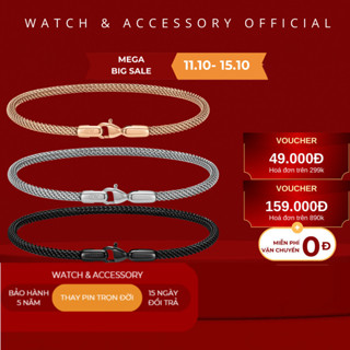 Vòng tay Mesh bracelet 2.8 RG 205mm Daniel  màu Vàng hồng/ Bạc/ Đen - D_W00400686