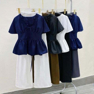 Set Bigsize Gồm Áo Peplum Tiểu Thư Tôn Dáng Mix Quần Suôn Phong Cách Sang Chảnh A315+Q558
